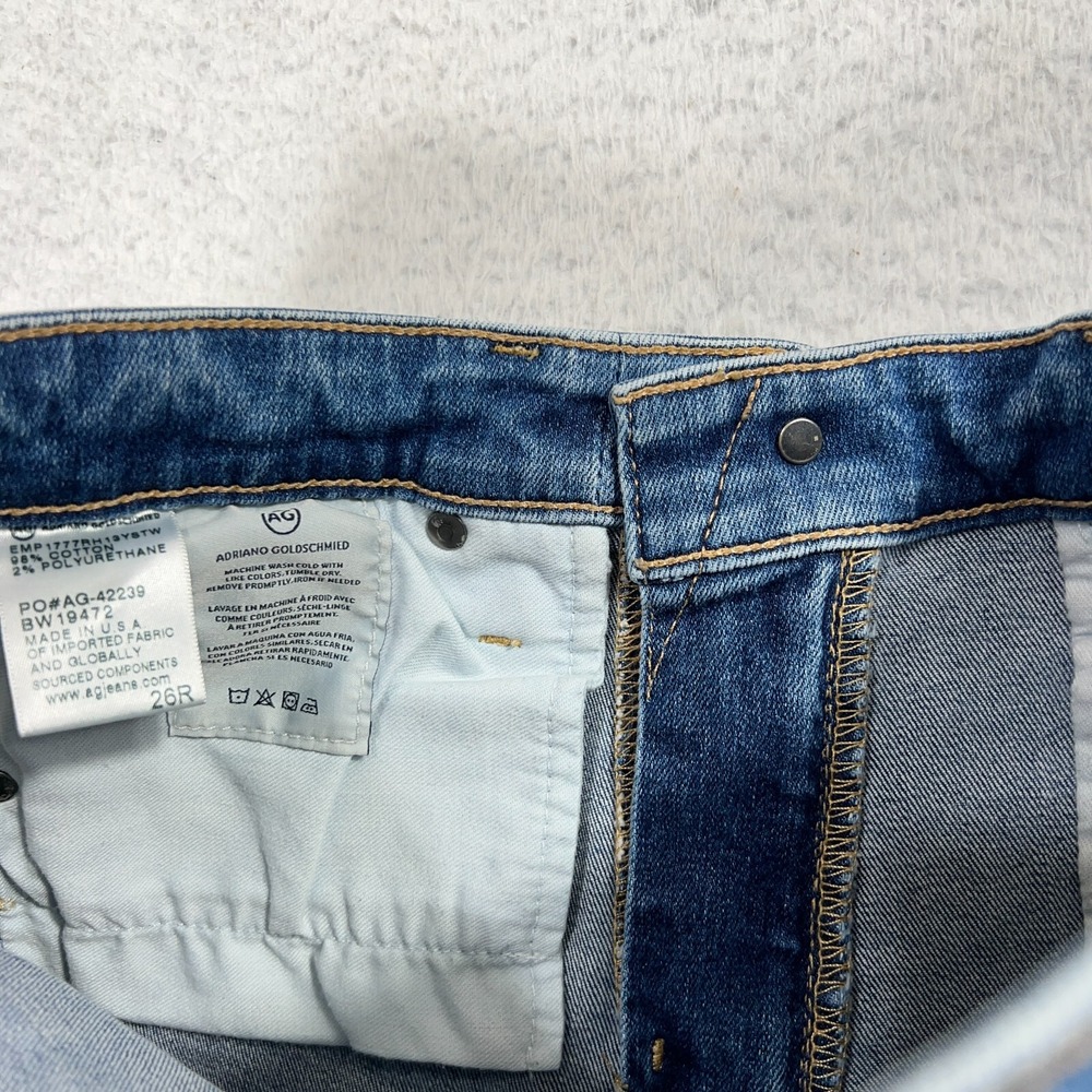 AG Jeans Womens 26R (27x28) The Farrah Skinny Ankle High Rise Blue Distressed - Picture 6 of 9